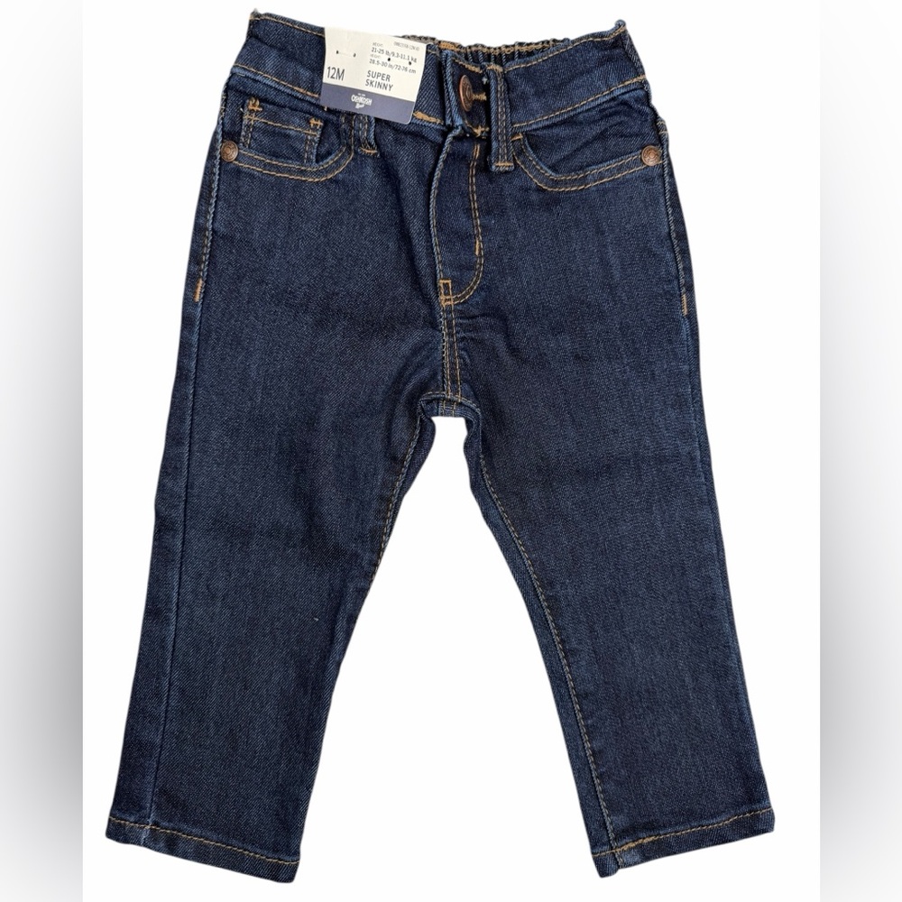 OshKosh B’gosh Girls Super Skinny Jeans Size 12M Dark Wash Stretch Denim NWT